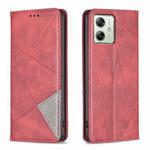 For Motorola Moto G54 5G EU Edition Rhombus Texture Magnetic Leather Phone Case(Red)