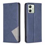 For Motorola Moto G54 5G EU Edition Rhombus Texture Magnetic Leather Phone Case(Blue)