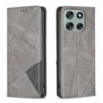 For Motorola Moto G56 5G Rhombus Texture Magnetic Leather Phone Case(Grey)