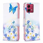 For Motorola Moto G84 5G Colored Drawing Pattern Leather Phone Case(Butterfly Love)