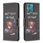 For Motorola Edge 40 Neo Colored Drawing Pattern Leather Phone Case(Bear)