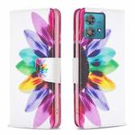 For Motorola Edge 40 Neo Colored Drawing Pattern Leather Phone Case(Sun Flower)