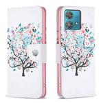 For Motorola Edge 40 Neo Colored Drawing Pattern Leather Phone Case(Tree)