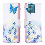 For Motorola Edge 40 Neo Colored Drawing Pattern Leather Phone Case(Butterfly Love)