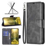 For Motorola Edge 40 Lambskin Texture Pure Color Flip Leather Phone Case(Black)