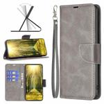 For Motorola Edge 40 Lambskin Texture Pure Color Flip Leather Phone Case(Grey)