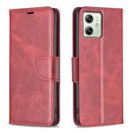 For Motorola Moto G54 5G EU Edition Lambskin Texture Pure Color Flip Leather Phone Case(Red)