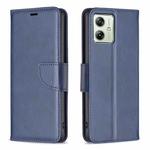 For Motorola Moto G54 5G EU Edition Lambskin Texture Pure Color Flip Leather Phone Case(Blue)