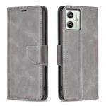 For Motorola Moto G54 5G EU Edition Lambskin Texture Pure Color Flip Leather Phone Case(Grey)