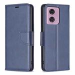 For Motorola Moto G24 Lambskin Texture Pure Color Flip Leather Phone Case(Blue)