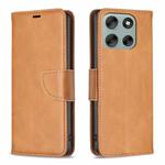For Motorola Moto G56 5G Lambskin Texture Pure Color Flip Leather Phone Case(Yellow)