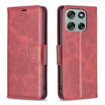 For Motorola Moto G56 5G Lambskin Texture Pure Color Flip Leather Phone Case(Red)