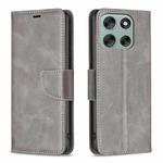 For Motorola Moto G56 5G Lambskin Texture Pure Color Flip Leather Phone Case(Grey)