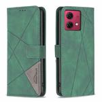 For Motorola Moto G84 5G Magnetic Buckle Rhombus Texture Leather Phone Case(Green)