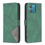 For Motorola Edge 40 Neo Magnetic Buckle Rhombus Texture Leather Phone Case(Green)