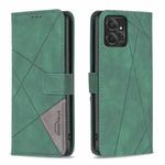 For Motorola Moto G Power 5G 2024 Magnetic Buckle Rhombus Texture Leather Phone Case(Green)