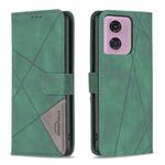 For Motorola Moto G34 5G Magnetic Buckle Rhombus Texture Leather Phone Case(Green)