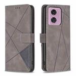 For Motorola Moto G24 / E14 / G04 Magnetic Buckle Rhombus Texture Leather Phone Case(Grey)