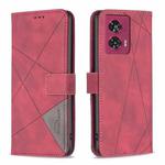 For Motorola Edge 50 Fusion Magnetic Buckle Rhombus Texture Leather Phone Case(Red)