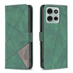 For Motorola Moto G75 5G Magnetic Buckle Rhombus Texture Leather Phone Case(Green)