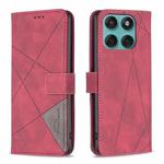 For Motorola Edge 60 Fusion Magnetic Buckle Rhombus Texture Leather Phone Case(Red)