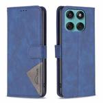 For Motorola Edge 60 Fusion Magnetic Buckle Rhombus Texture Leather Phone Case(Blue)