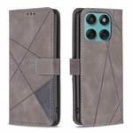 For Motorola Edge 60 Fusion Magnetic Buckle Rhombus Texture Leather Phone Case(Grey)