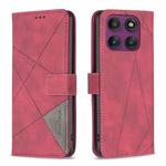 For Motorola Edge 60 Pro Magnetic Buckle Rhombus Texture Leather Phone Case(Red)