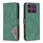 For Motorola Edge 60 Pro Magnetic Buckle Rhombus Texture Leather Phone Case(Green)
