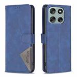 For Motorola Moto G56 5G Magnetic Buckle Rhombus Texture Leather Phone Case(Blue)