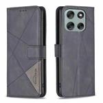 For Motorola Moto G56 5G Magnetic Buckle Rhombus Texture Leather Phone Case(Black)