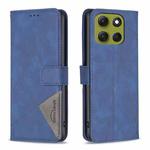 For Motorola Moto G86 5G Magnetic Buckle Rhombus Texture Leather Phone Case(Blue)