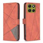 For Motorola Moto G86 5G Magnetic Buckle Rhombus Texture Leather Phone Case(Brown)