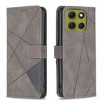 For Motorola Moto G86 5G Magnetic Buckle Rhombus Texture Leather Phone Case(Grey)