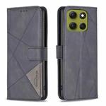 For Motorola Moto G86 5G Magnetic Buckle Rhombus Texture Leather Phone Case(Black)