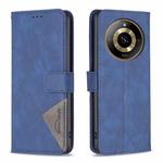 For  Realme 11 4G Magnetic Buckle Rhombus Texture Leather Phone Case(Blue)