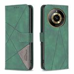For  Realme 11 4G Magnetic Buckle Rhombus Texture Leather Phone Case(Green)