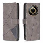 For  Realme 11 4G Magnetic Buckle Rhombus Texture Leather Phone Case(Grey)