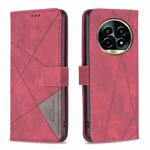 For Realme 13 Pro 5G / 13 Pro+ 5G Magnetic Buckle Rhombus Texture Leather Phone Case(Red)