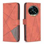 For Realme 13 Pro 5G / 13 Pro+ 5G Magnetic Buckle Rhombus Texture Leather Phone Case(Brown)