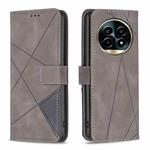 For Realme 13 Pro 5G / 13 Pro+ 5G Magnetic Buckle Rhombus Texture Leather Phone Case(Grey)