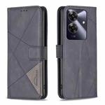 For Realme Note 60 / C61 Magnetic Buckle Rhombus Texture Leather Phone Case(Black)