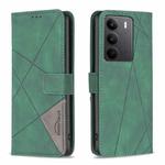 For Realme C75 4G Magnetic Buckle Rhombus Texture Leather Phone Case(Green)