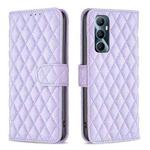 For Realme C65 4G Diamond Lattice Wallet Flip Leather Phone Case(Purple)