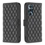 For Realme C65 4G Diamond Lattice Wallet Flip Leather Phone Case(Black)