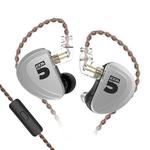 CCA CCA-A10 3.5mm Gold Plated Plug Ten Unit Pure Balanced Armature Wire-controlled In-ear Earphone, Type:with Mic(Silver)