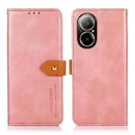 For Realme C67 4G KHAZNEH Dual-color Cowhide Texture Flip Leather Phone Case(Rose Gold)