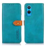 For OnePlus Nord CE4 Lite KHAZNEH Dual-color Cowhide Texture Flip Leather Phone Case(Blue)
