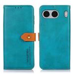 For OnePlus Nord 4 KHAZNEH Dual-color Cowhide Texture Flip Leather Phone Case(Blue)