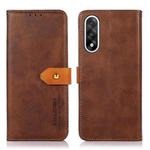 For OnePlus Nord 5 KHAZNEH Dual-color Cowhide Texture Flip Leather Phone Case(Brown)